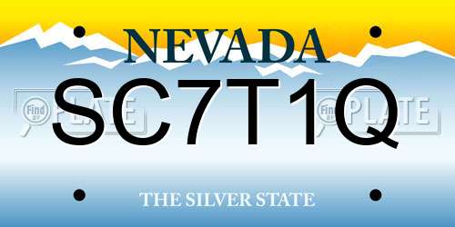SC7T1Q Nevada License Plate