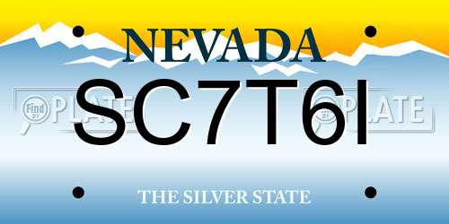 SC7T6I Nevada License Plate
