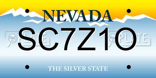 SC7Z1O Nevada License Plate