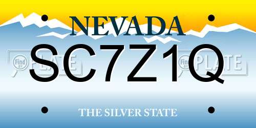 SC7Z1Q Nevada License Plate