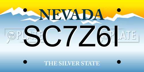 SC7Z6I Nevada License Plate