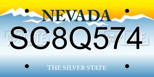 SC8Q574 Nevada License Plate