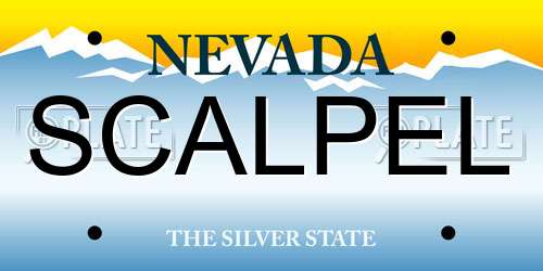 SCALPEL Nevada License Plate
