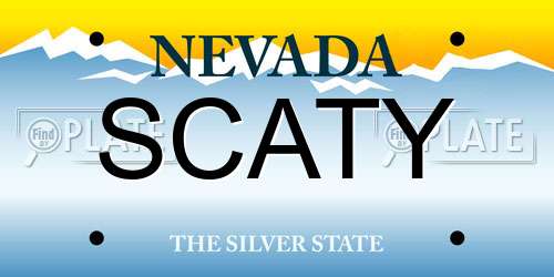 SCATY Nevada License Plate