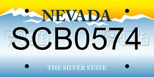 SCB0574 Nevada License Plate