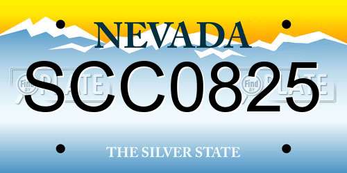 SCC0825 Nevada License Plate