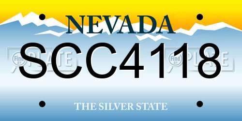 SCC4118 Nevada License Plate