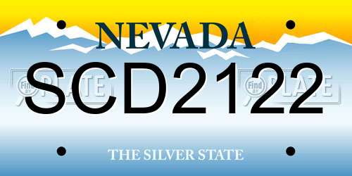 SCD2122 Nevada License Plate