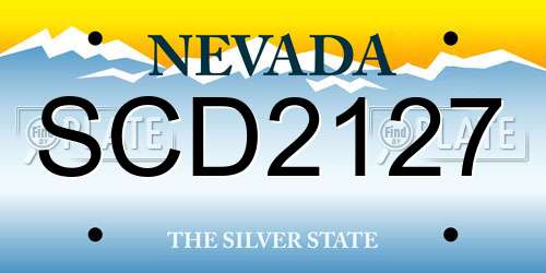 SCD2127 Nevada License Plate