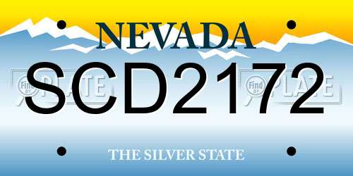 SCD2172 Nevada License Plate
