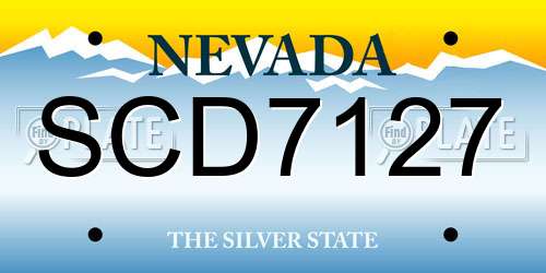 SCD7127 Nevada License Plate