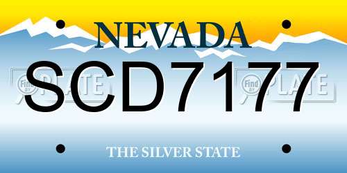 SCD7177 Nevada License Plate