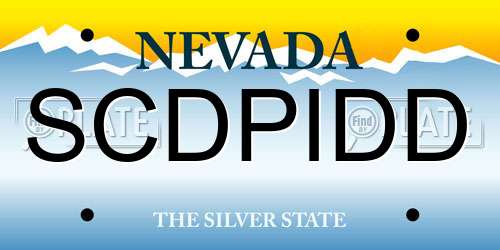 SCDPIDD Nevada License Plate