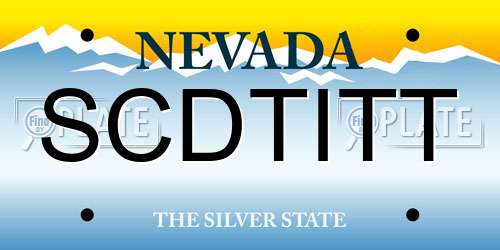 SCDTITT Nevada License Plate