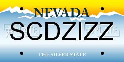SCDZIZZ Nevada License Plate
