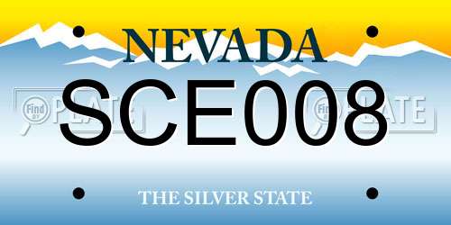 SCE008 Nevada License Plate