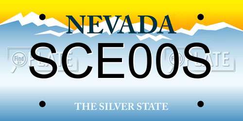 SCE00S Nevada License Plate