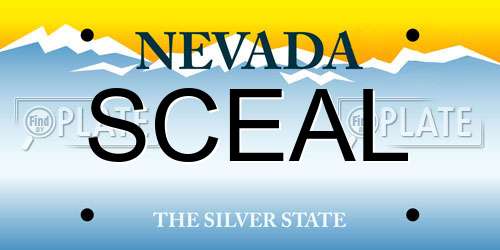 SCEAL Nevada License Plate