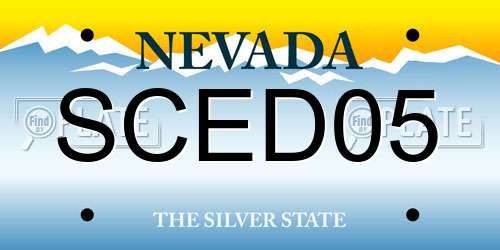 SCED05 Nevada License Plate