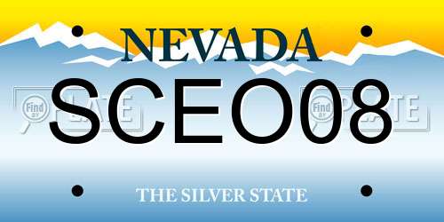 SCEO08 Nevada License Plate