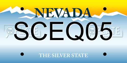 SCEQ05 Nevada License Plate