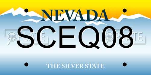 SCEQ08 Nevada License Plate