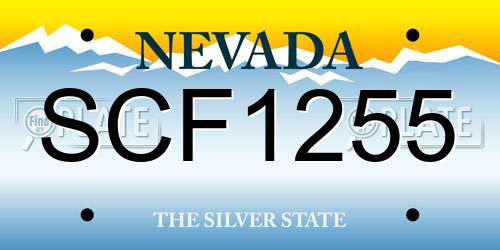 SCF1255 Nevada License Plate