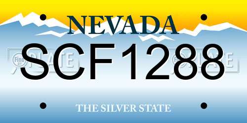SCF1288 Nevada License Plate
