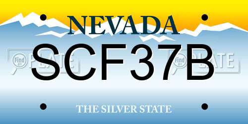 SCF37B Nevada License Plate