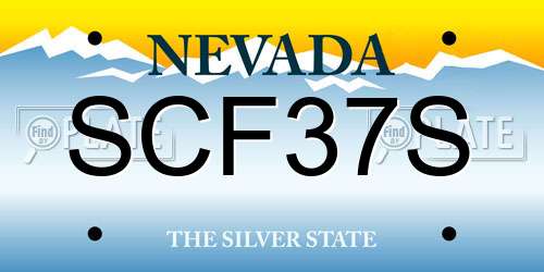 SCF37S Nevada License Plate