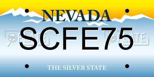 SCFE75 Nevada License Plate