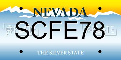 SCFE78 Nevada License Plate