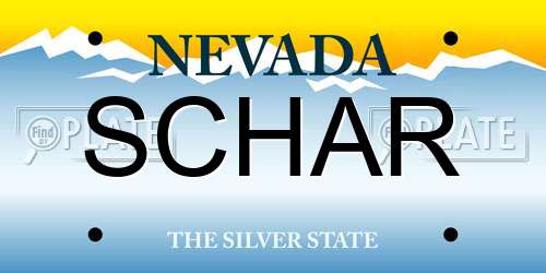 SCHAR Nevada License Plate
