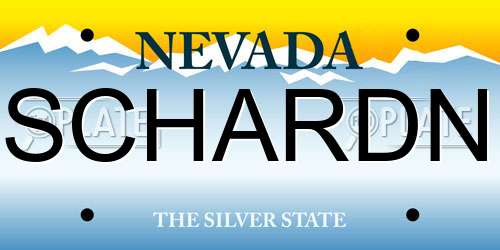 SCHARDN Nevada License Plate