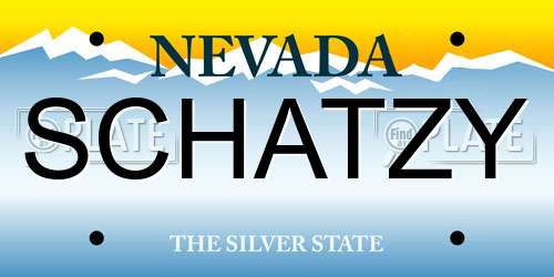 SCHATZY Nevada License Plate