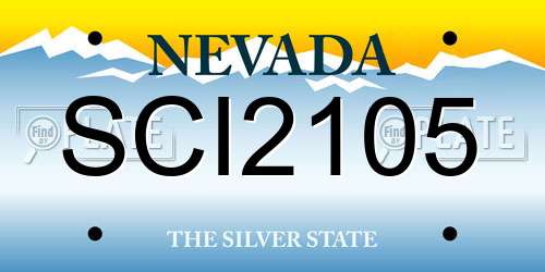 SCI2105 Nevada License Plate