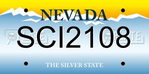 SCI2108 Nevada License Plate