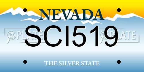 SCI519 Nevada License Plate