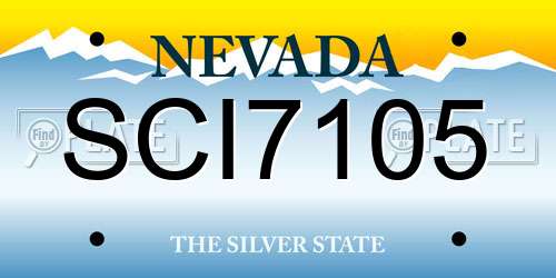 SCI7105 Nevada License Plate