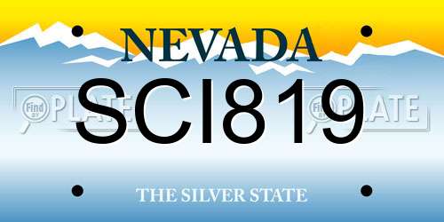 SCI819 Nevada License Plate