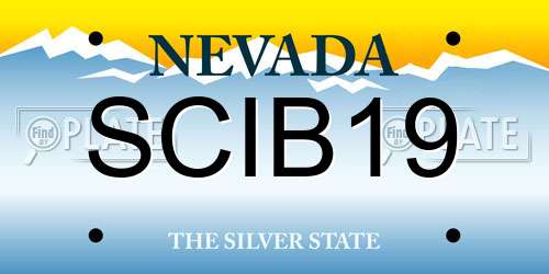 SCIB19 Nevada License Plate
