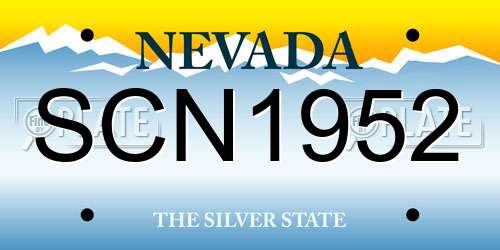 SCN1952 Nevada License Plate