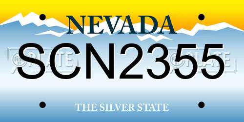 SCN2355 Nevada License Plate