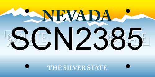 SCN2385 Nevada License Plate