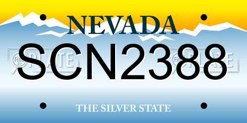 SCN2388 Nevada License Plate