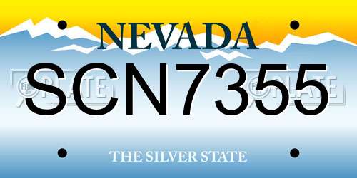 SCN7355 Nevada License Plate