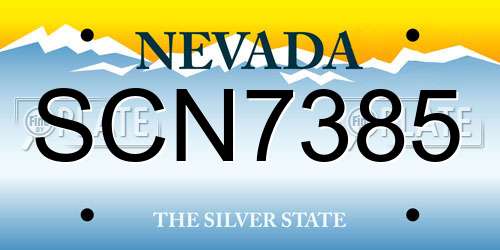 SCN7385 Nevada License Plate