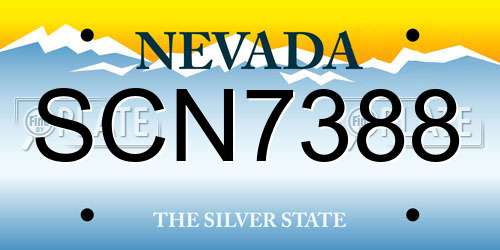 SCN7388 Nevada License Plate