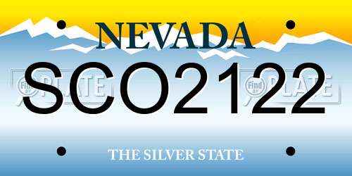 SCO2122 Nevada License Plate
