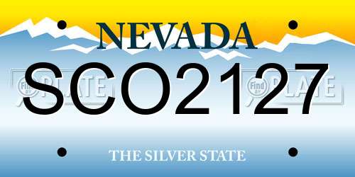 SCO2127 Nevada License Plate